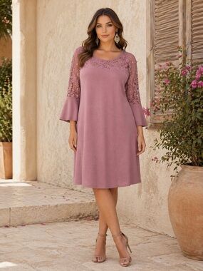 💜Mlle Gabrielle Rose Pink Midi Dress